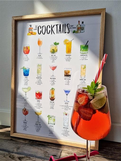 Cocktail plakat – 20 pragtfulde opskrifter på drinks til en skøn aften