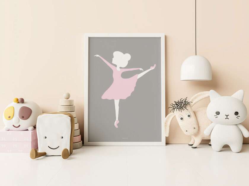 Plakat med dansende ballerina