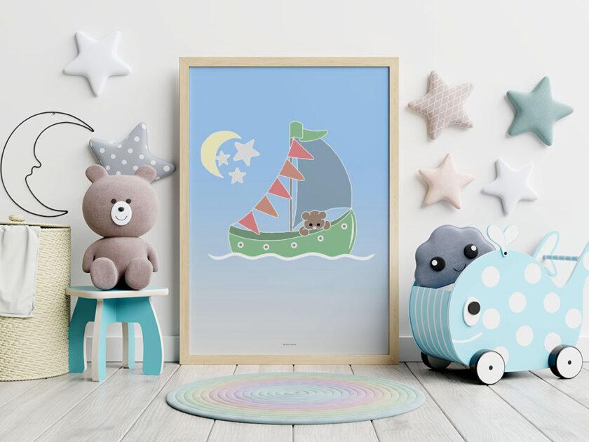 Lille bjørn på sejltur - Plakat