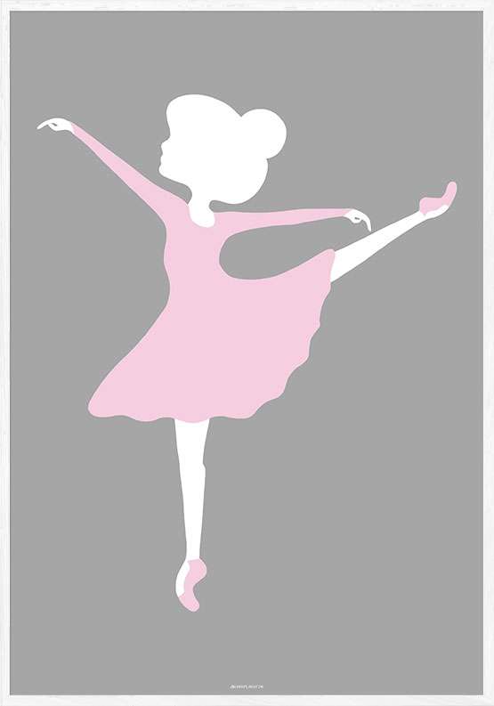 Yndig plakat med ballerina med løftet ben