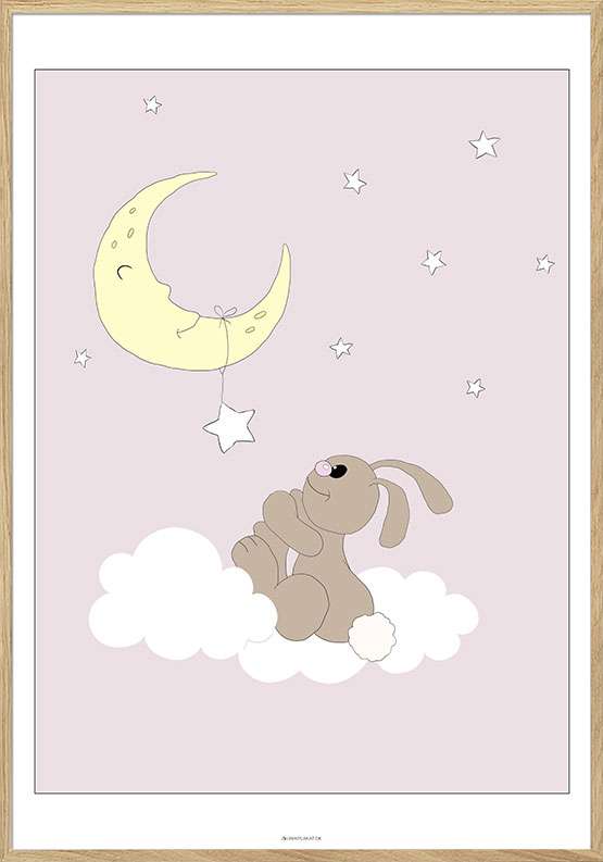 Billede af Go'nat-plakat med kanin på sky