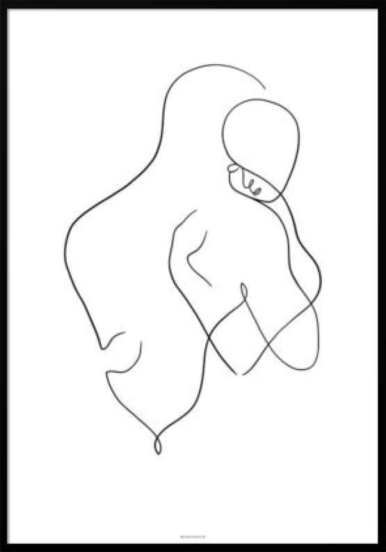 One line drawing - Hug plakat