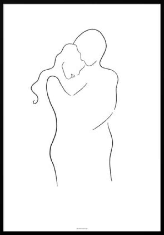 One line drawing - Hug plakat