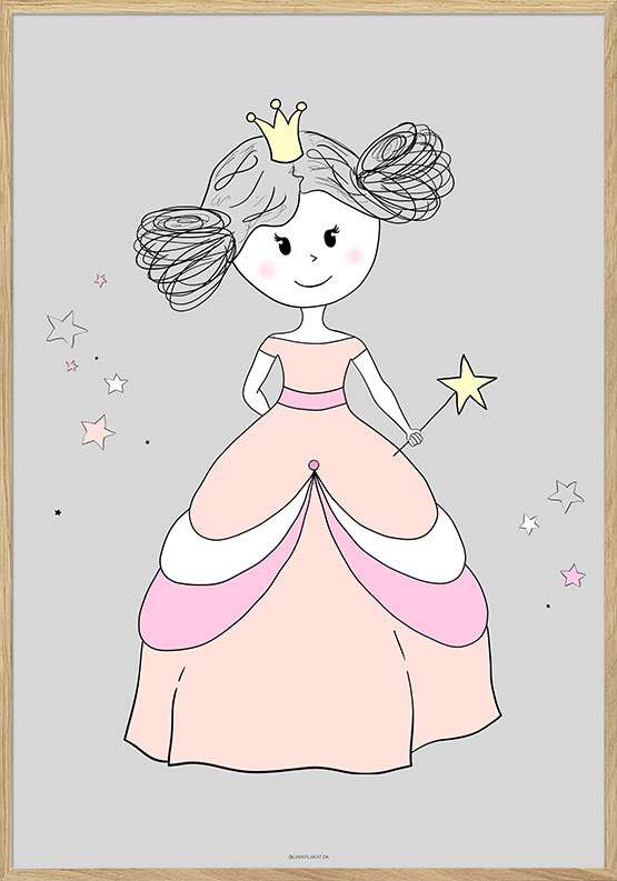 Billede af Børneplakat med eventyrprinsesse