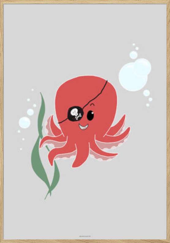 Plakat med blæksprutte