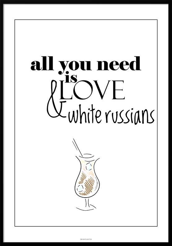 Billede af Drinks plakat - White Russian