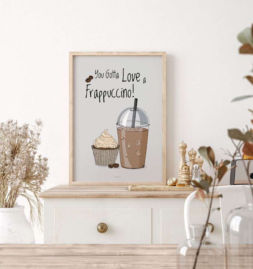 Håndtegnet kaffeplakat - Frappuccino