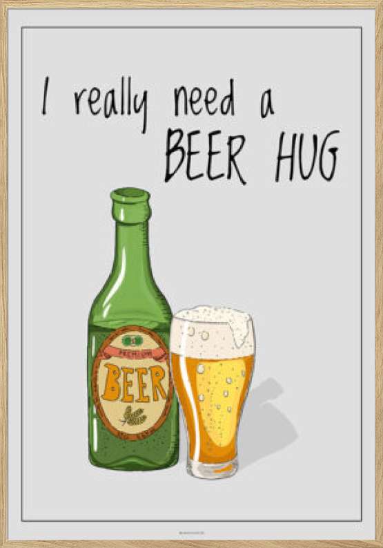 Ølplakat - Beer hug