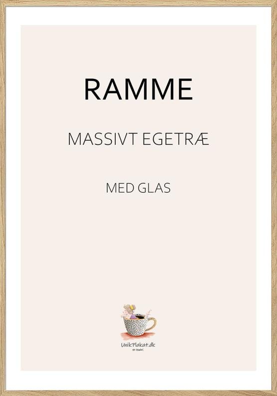 Plakatramme - natur kvalitetsramme med ægte glas af massiv egetræ