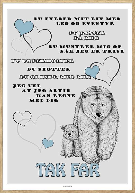 Arbitrage Perth Blackborough Retouch Fars dag plakat med bjørne | Unik Plakat