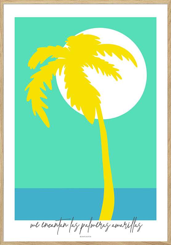 Kunstplakat – Gul palme