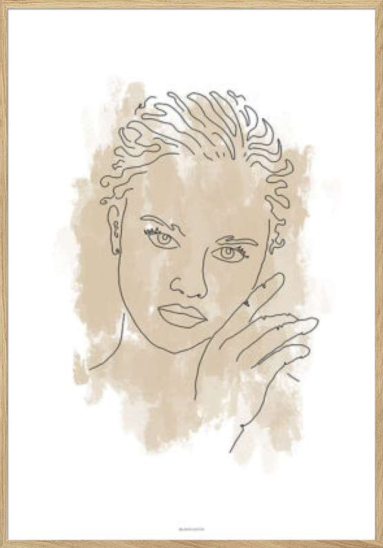 Kunstplakat - Woman in beige no. 1