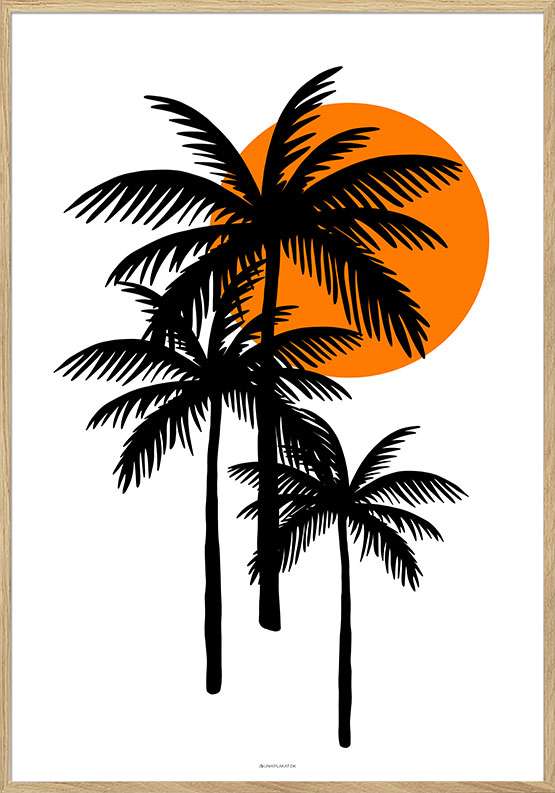Billede af Kunstplakat - Sorte palmer