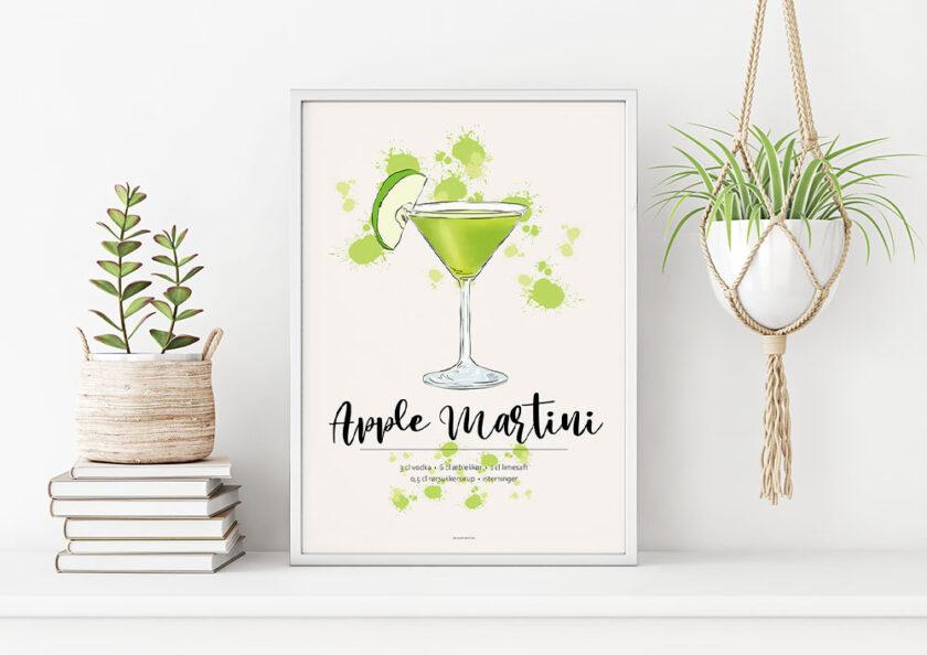 Apple Martini - Opskrift plakat