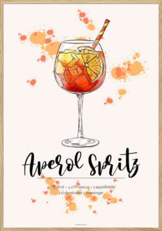 Aperol Spritz - Opskrift plakat