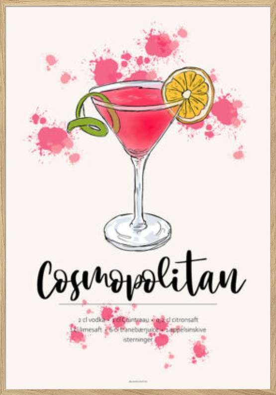 Cosmopolitan opskrift plakat