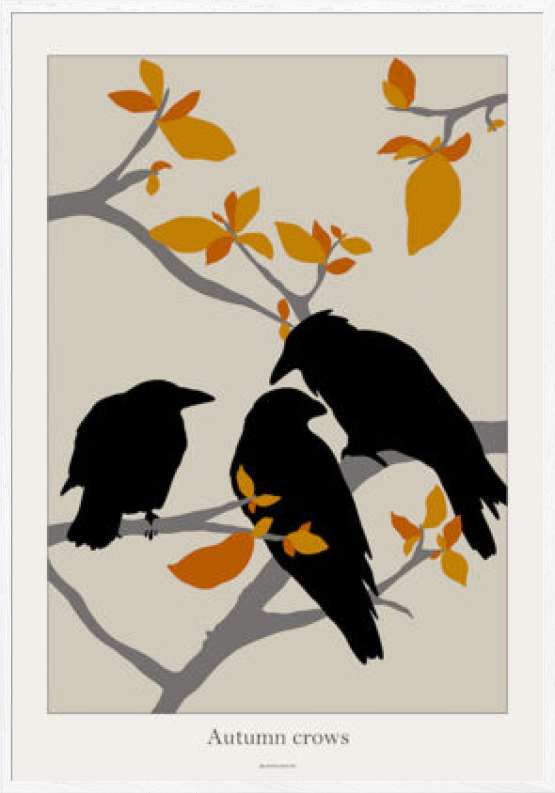 Grafisk plakat med krager