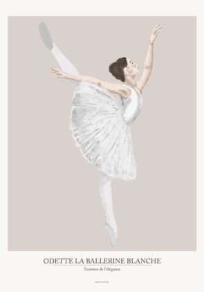 Hvid ballerina plakat
