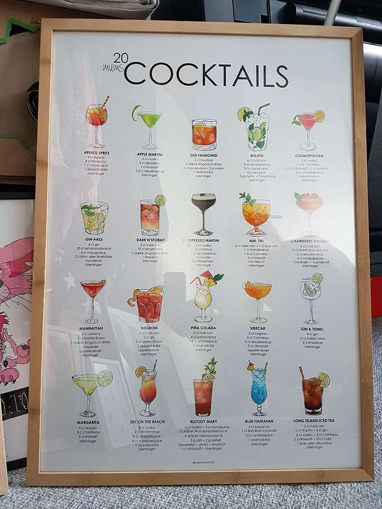Plakat med cocktails