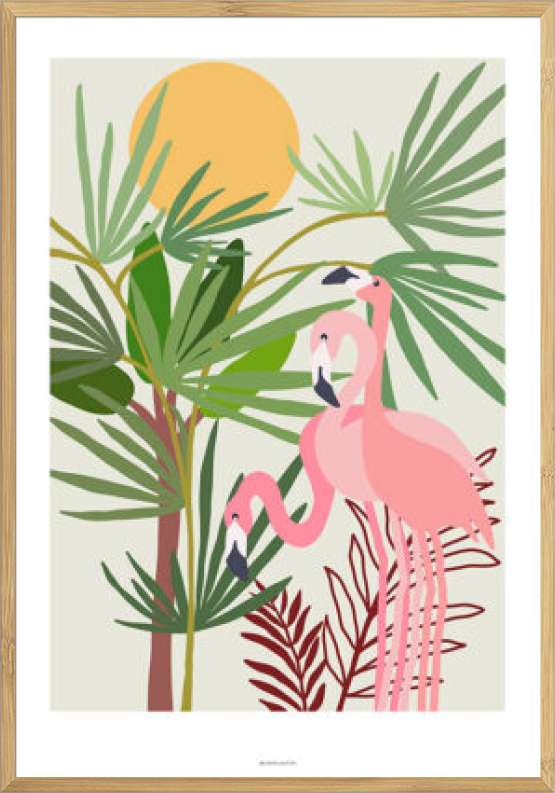 Plakat med flamingoer