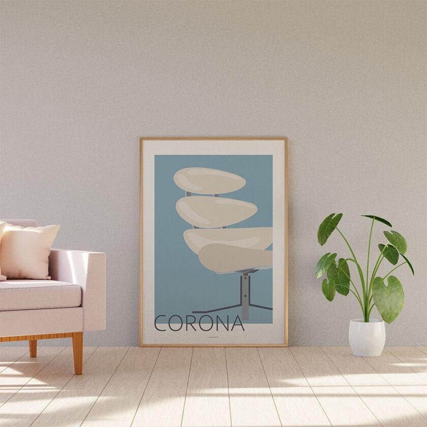 Grafisk plakat - Corona stol