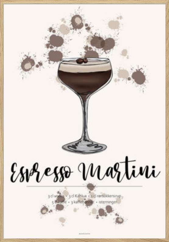 Espresso Martini opskrift plakat