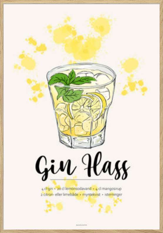 Gin Hass opskrift plakat