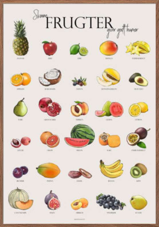 Køkkenplakat med frugter