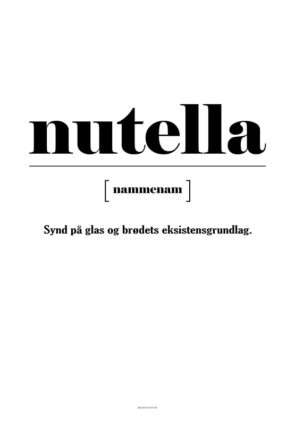 Plakat - Nutella definition