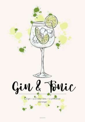 Opskrift plakat - Gin & Tonic