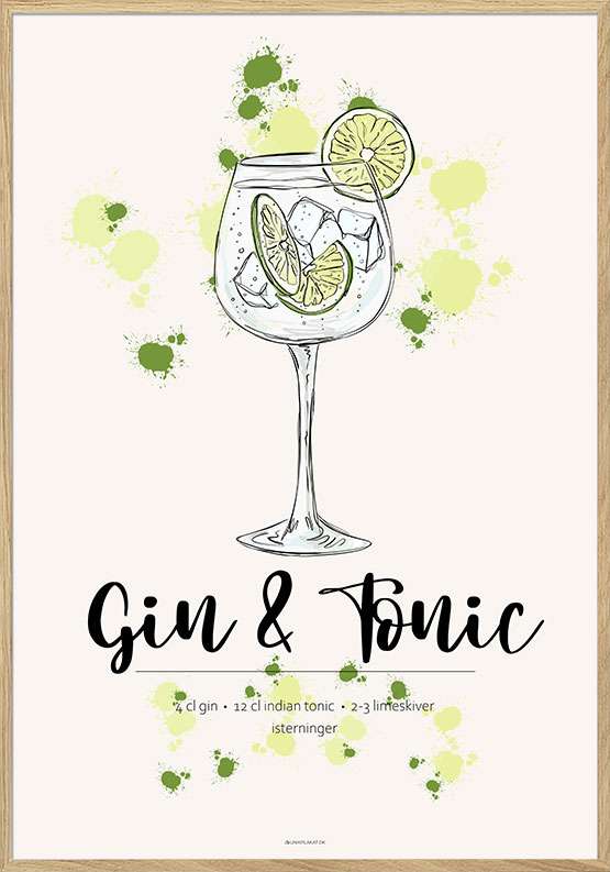 Billede af Gin & Tonic opskrift plakat