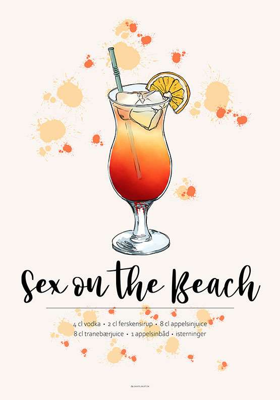 Sex on the Beach opskrift plakat