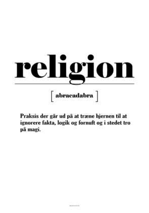 Sjov definition af religion