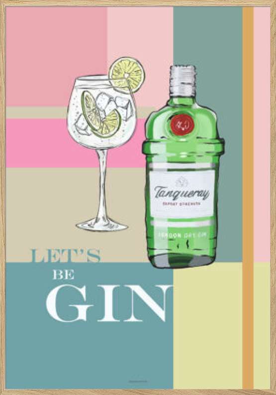 Gin og Tonic plakat - Let's be gin