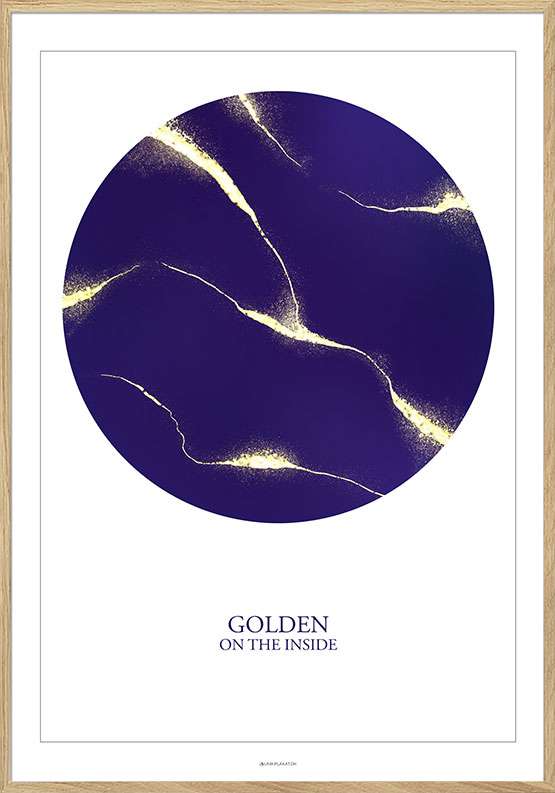 Golden on the inside – kunstplakat med grafisk guldeffekt