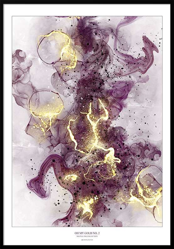 Oh my gold no. 2 – kunstplakat med grafisk guldeffekt