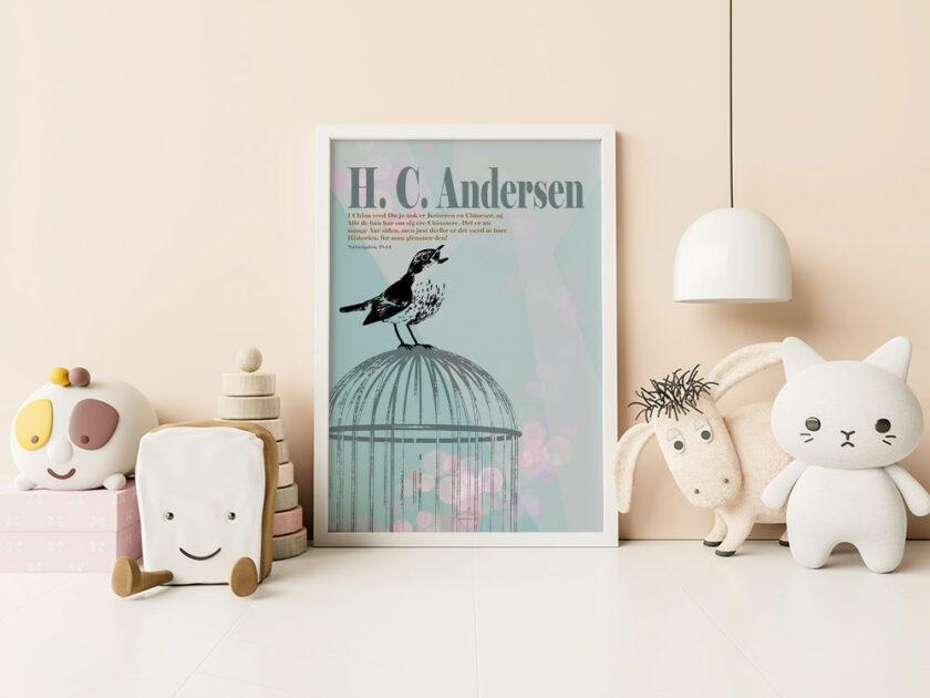 H. C. Andersen - Plakat med nattergalen