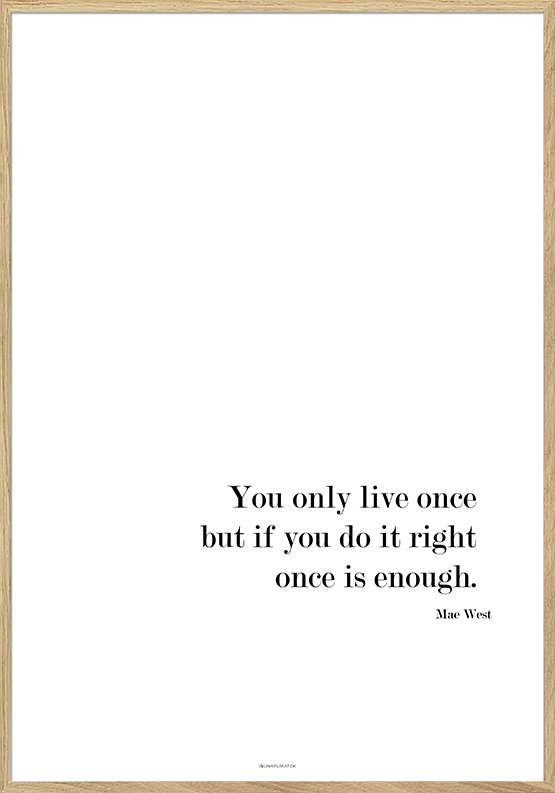 Plakat med inspirerende citat – Mae West