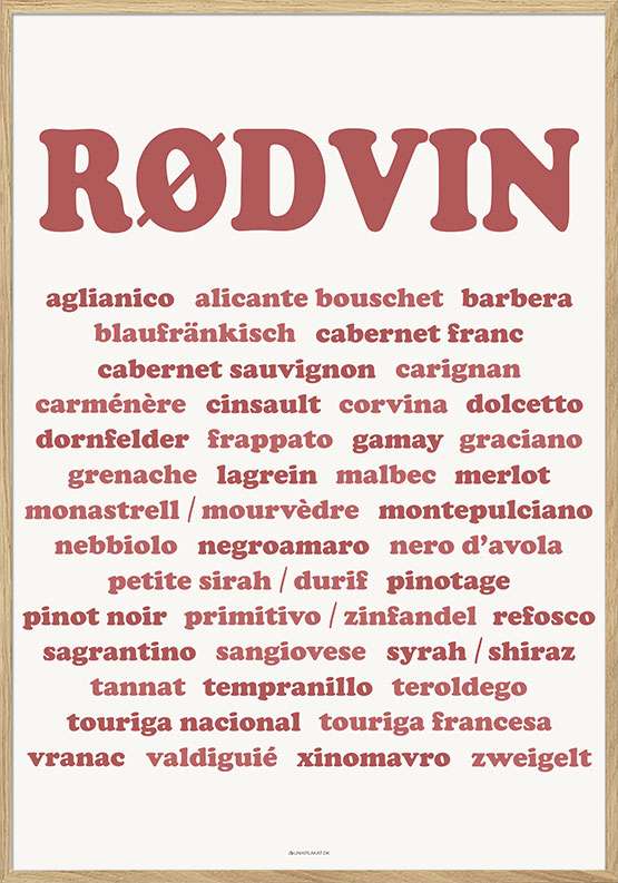 Tekstplakat med rødvin