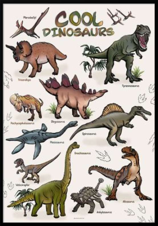 Dinosaur plakat til børn