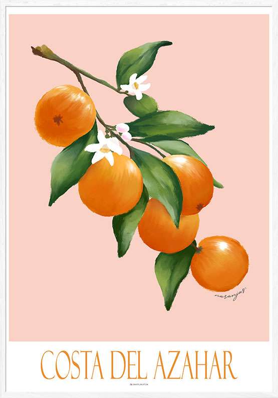 Kunstplakat med appelsingren – Costa del Azahar