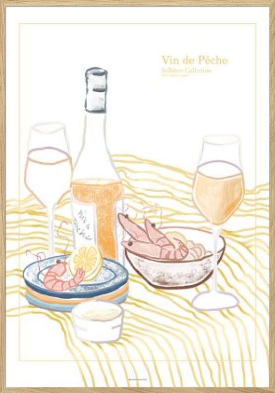 Stilleben kunstplakat - Vin de Pêche