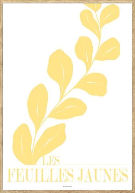 Les Feuilles Jaunes - Gratisk gul kunstplakat