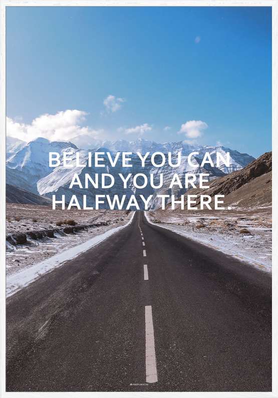Billede af Believe you can - motiverende citatplakat