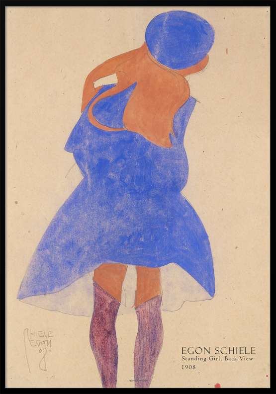 Billede af Egon Schiele - Standing Girl, Back View