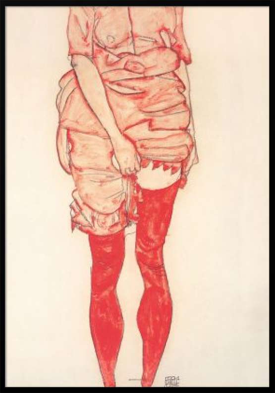 Egon Schiele - Stehende Frau in Rot