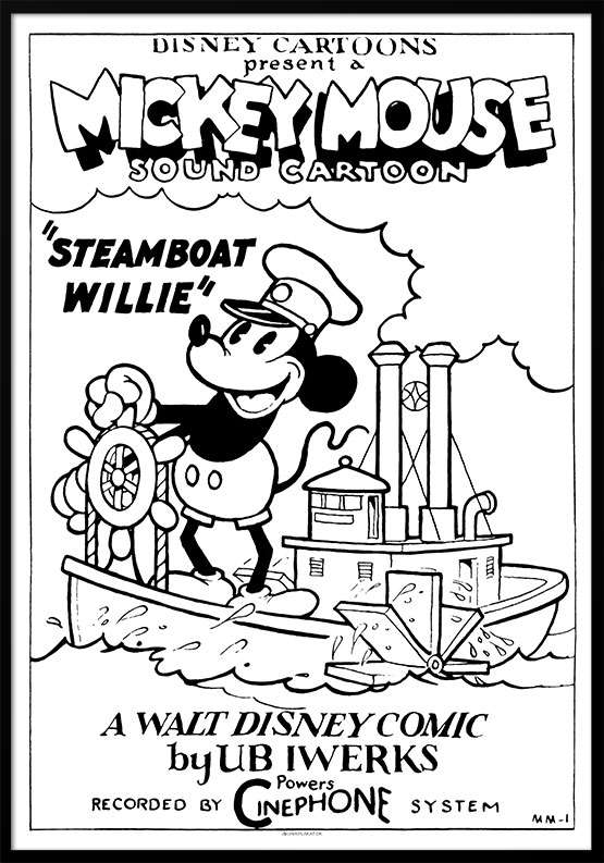 Mickey Mouse plakat – Steamboat Willie, 1928