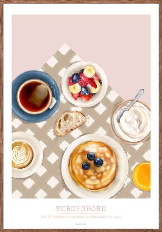 Morgenmad plakat - Hyggelig plakat med morgenbord