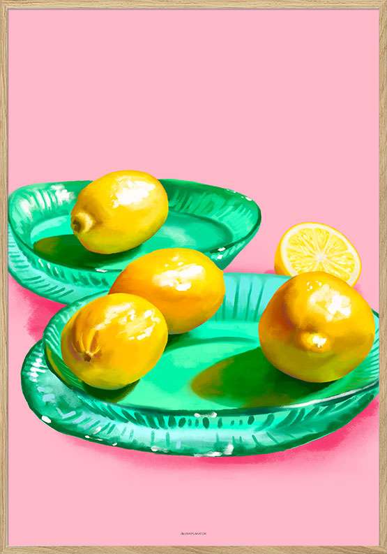 Farverig plakat – Lemon plates