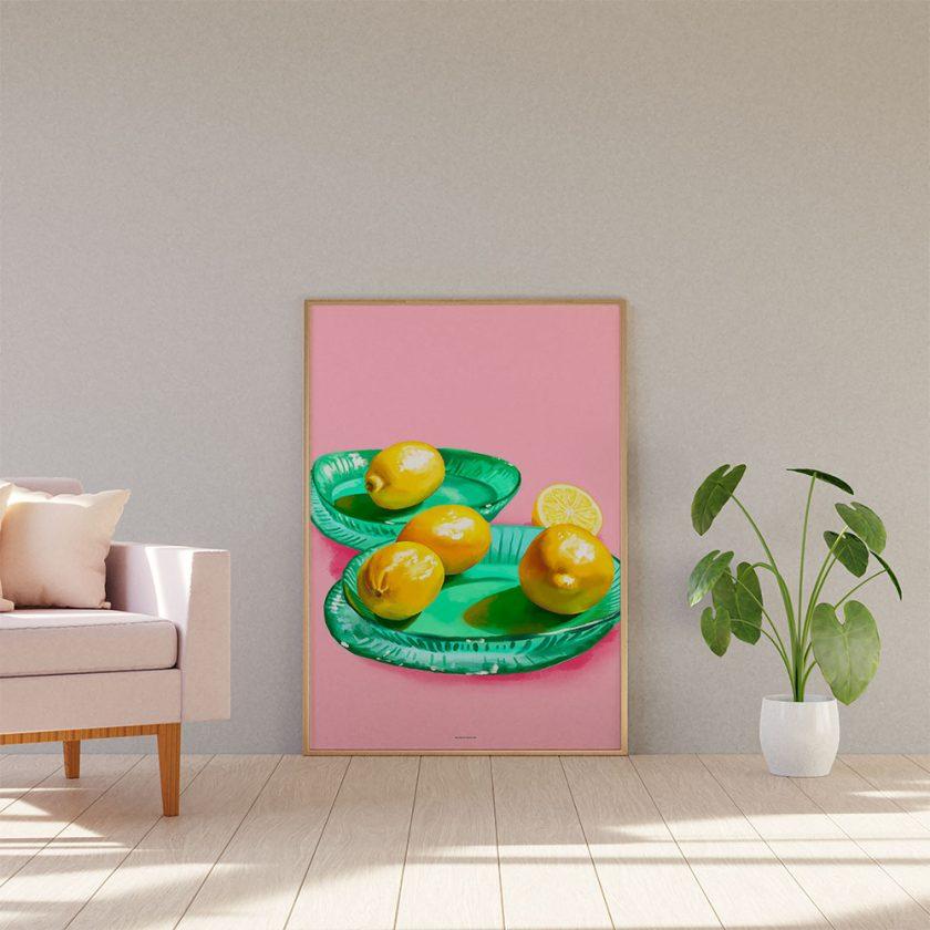Farverig plakat - Lemon plates